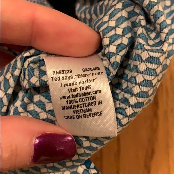 Blue & white checkered Ted Baker button down - Picture 9 of 11